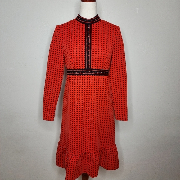 AMAZING Vintage Forum Originals Red/Black Polka Dot Empire Waist Dress - Picture 3 of 11